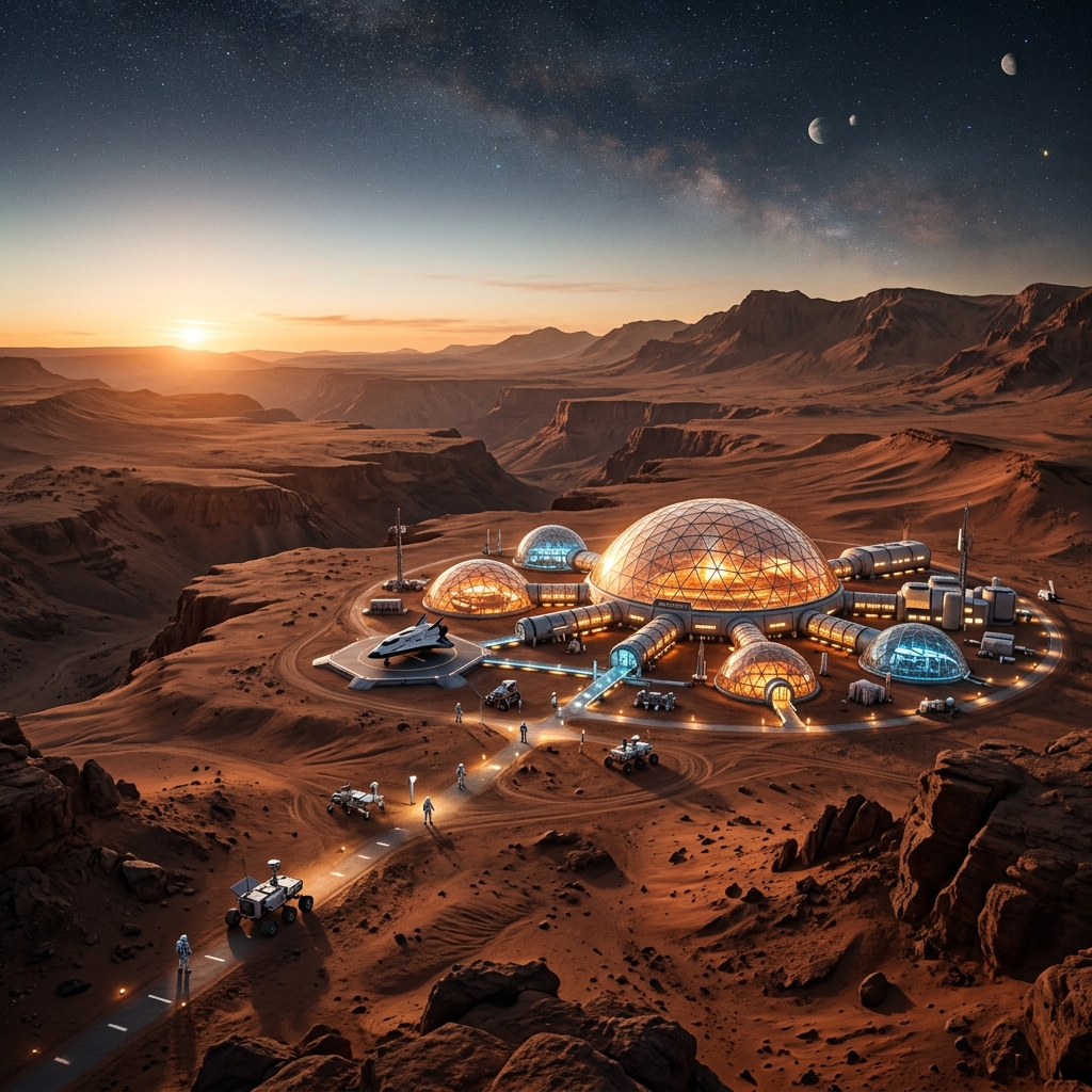 Futuristic Mars Colony